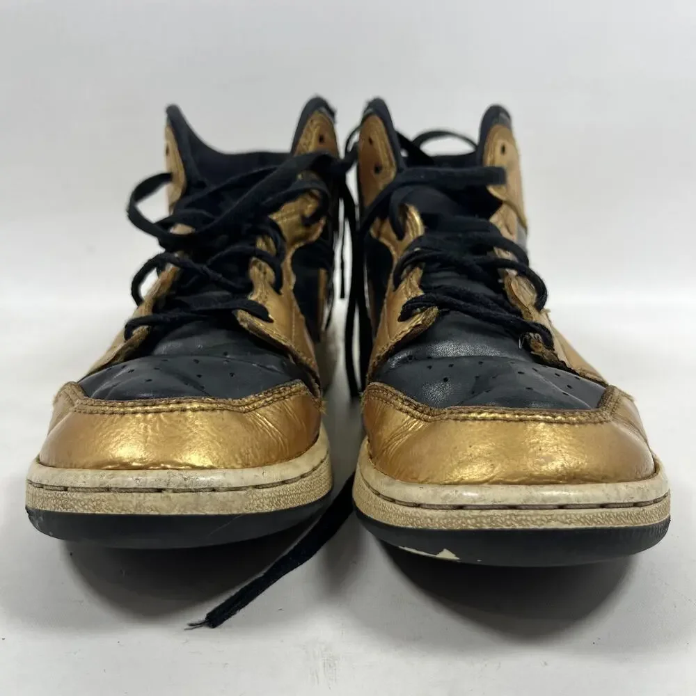 NIKE AIR JORDAN Sneakers Youth 5Y 1 Mid GS Grade School DR6967-071 Metallic Gold